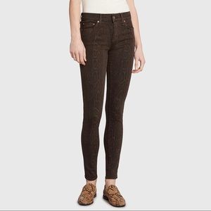 Principle Denim Womens The Dreamer Skinny Jeans Chocolate Python Brown size 25